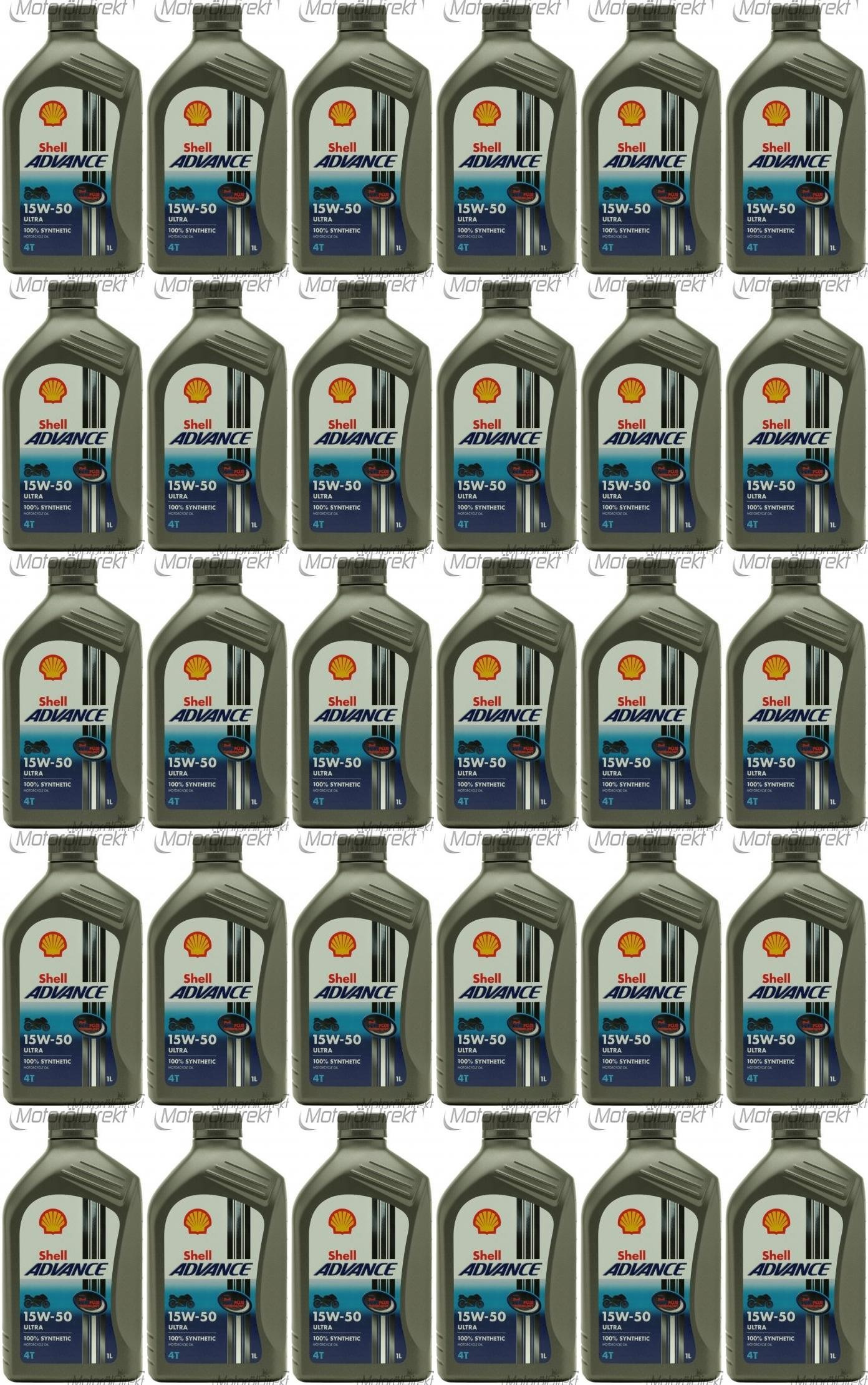 Shell Advance Ultra 4T 15W-50 Motorrad Motoröl 30x 1l = 30 Liter