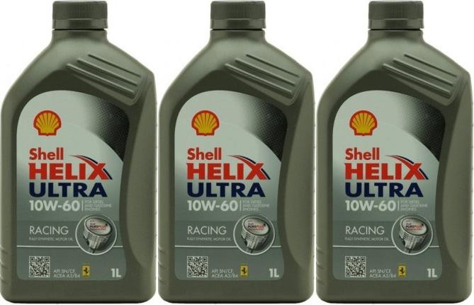 Shell Helix Ultra Racing 10W-60 Motoröl 3x 1l = 3 Liter