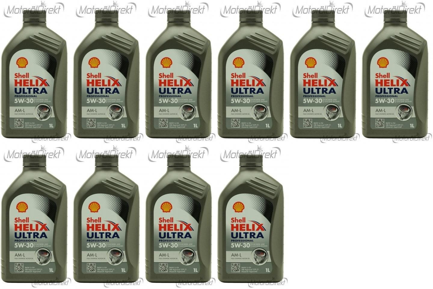 Shell Helix Ultra Professional AM-L 5W-30 Motoröl 10x 1l = 10 Liter