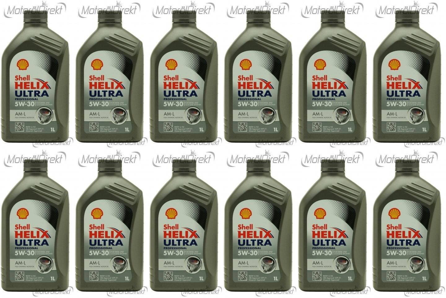 Shell Helix Ultra Professional AM-L 5W-30 Motoröl 12x 1l = 12 Liter