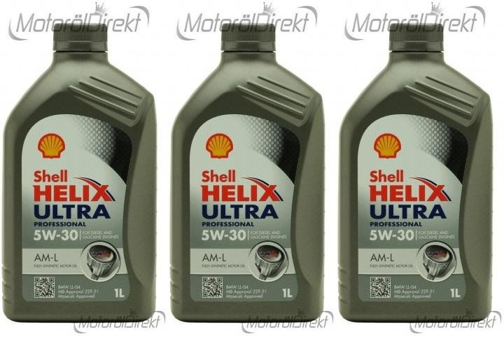 Shell Helix Ultra Professional AM-L 5W-30 Motoröl 3x 1l = 3 Liter