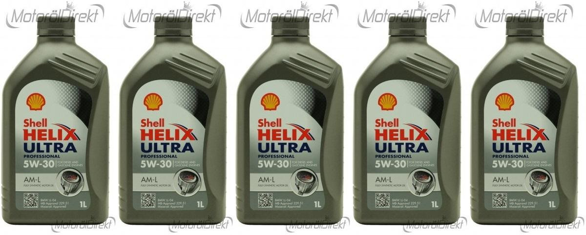 Shell Helix Ultra Professional AM-L 5W-30 Motoröl 5x 1l = 5 Liter