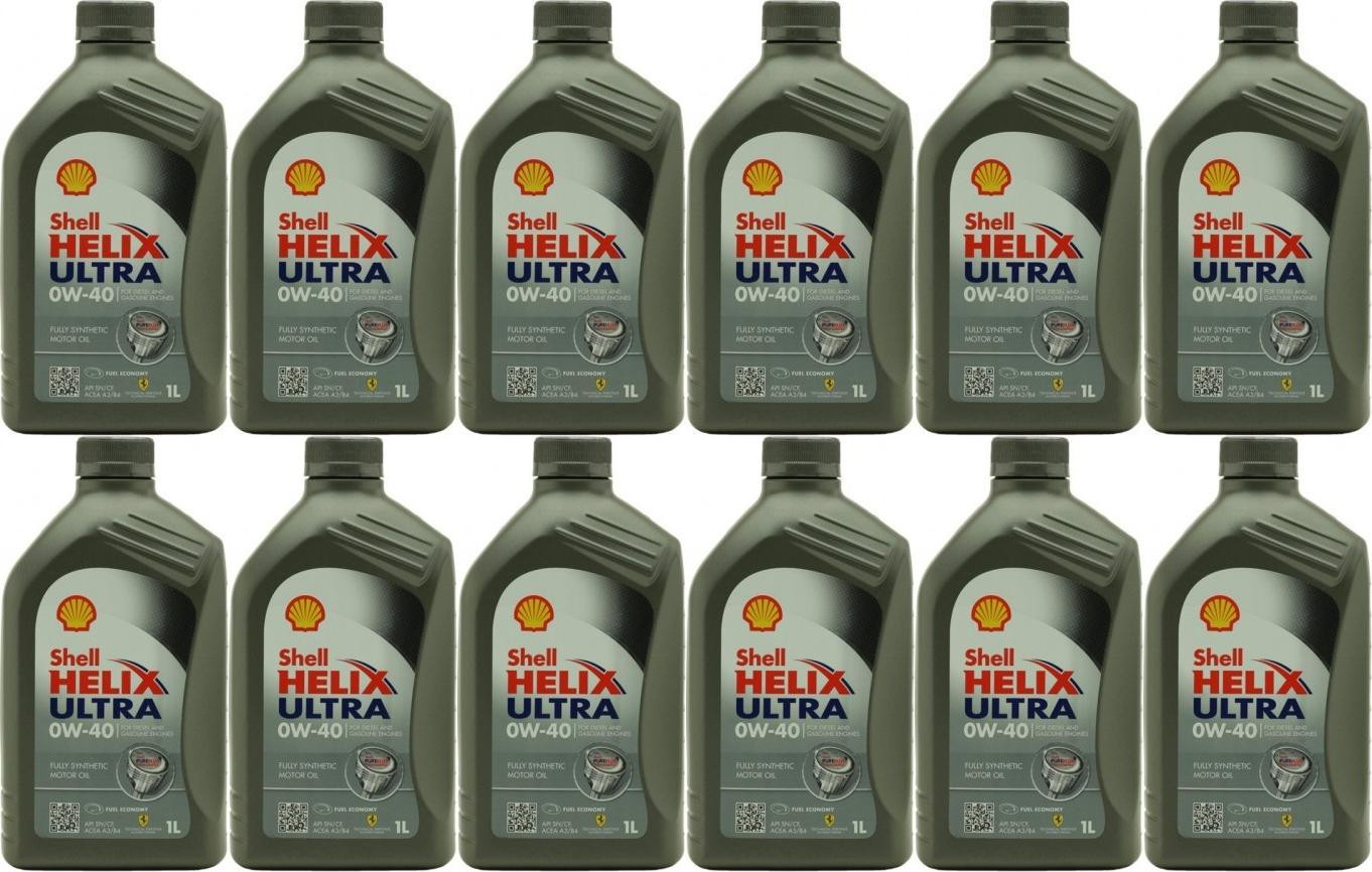 Shell Helix Ultra 0W-40 Motoröl 12x 1l = 12 Liter