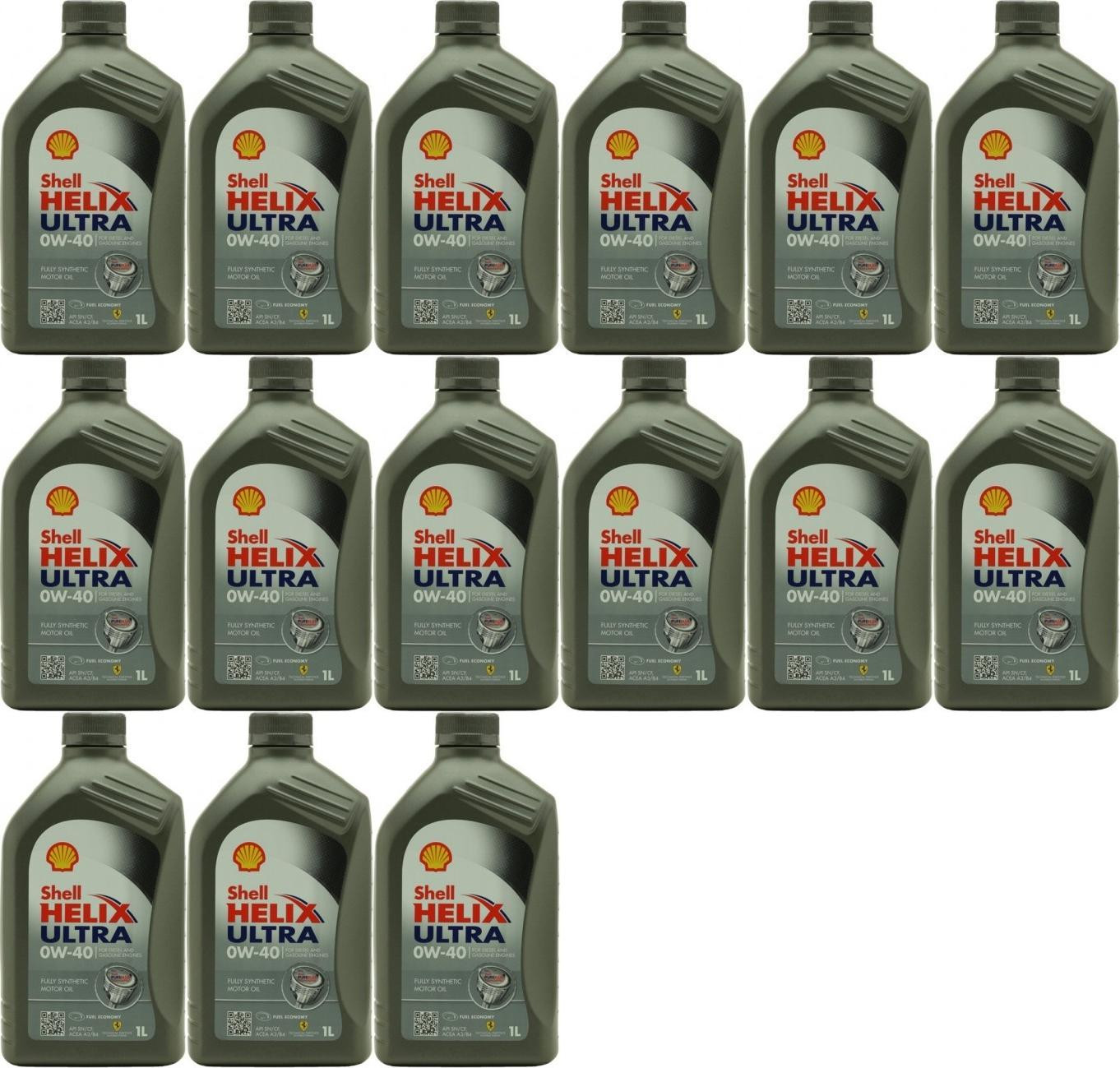Shell Helix Ultra 0W-40 Motoröl 15x 1l = 15 Liter