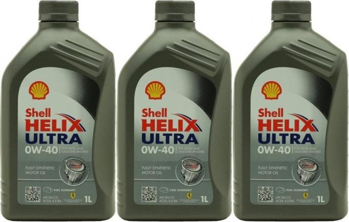 Shell Helix Ultra 0W-40 Motoröl 3x 1l = 3 Liter