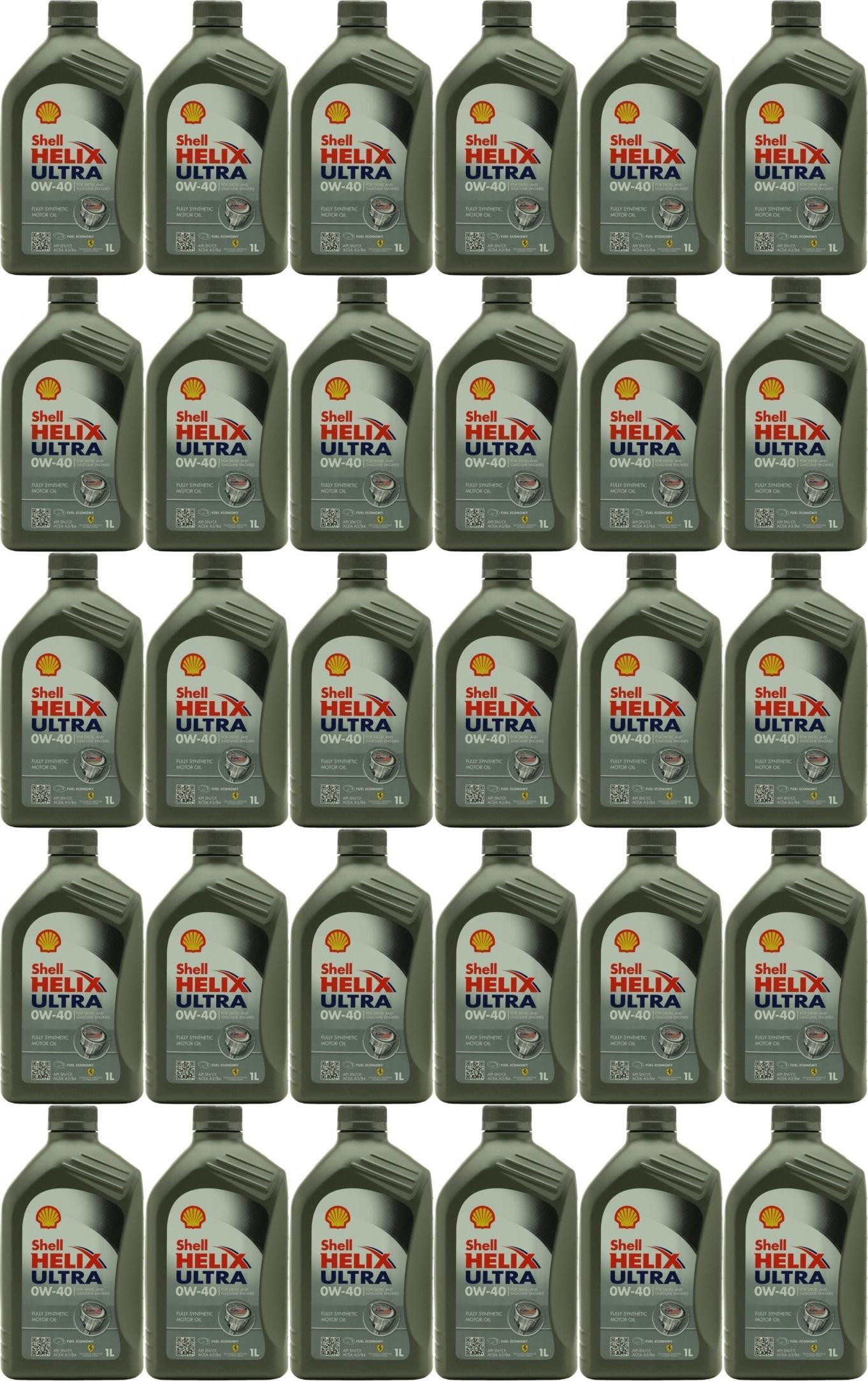 Shell Helix Ultra 0W-40 Motoröl 30x 1l = 30 Liter