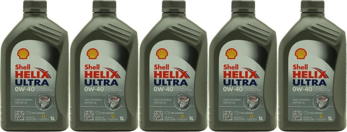 Shell Helix Ultra 0W-40 Motoröl 5x 1l = 5 Liter