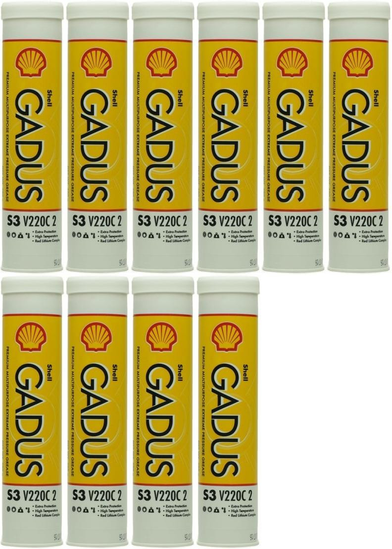 Shell Gadus S3 V220C 2 Mehrzweckfett Fett Kartusche 10x 400 Gramm