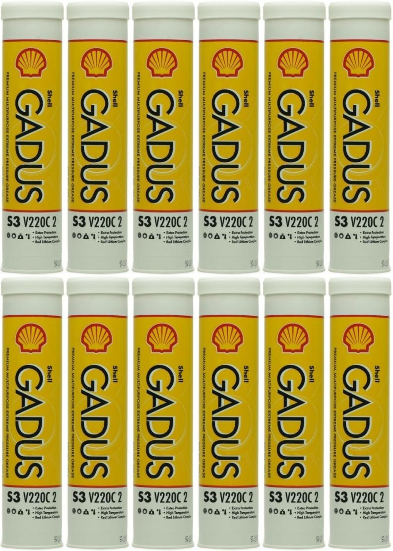 Shell Gadus S3 V220C 2 Mehrzweckfett Fett Kartusche 12x 400 Gramm