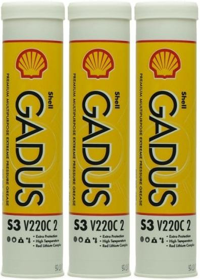 Shell Gadus S3 V220C 2 Mehrzweckfett Fett Kartusche 3x 400 Gramm