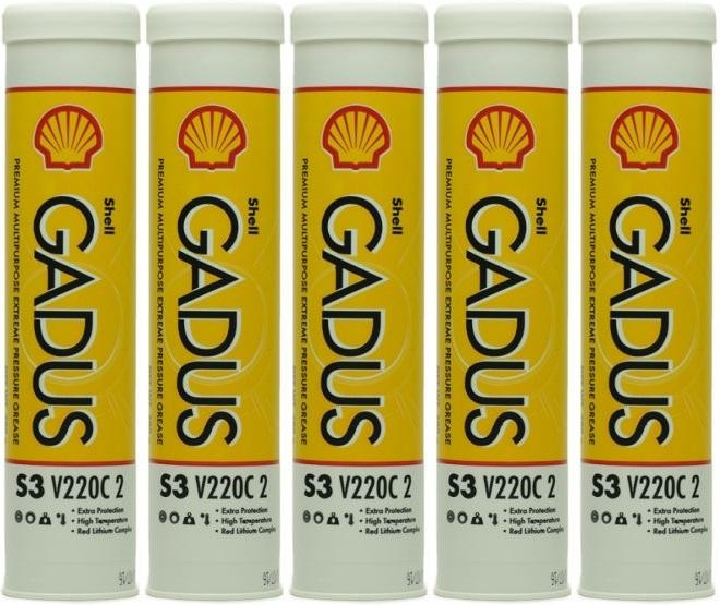 Shell Gadus S3 V220C 2 Mehrzweckfett Fett Kartusche 5x 400 Gramm