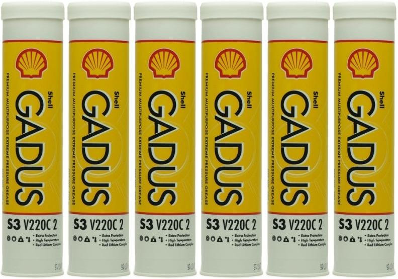 Shell Gadus S3 V220C 2 Mehrzweckfett Fett Kartusche 6x 400 Gramm