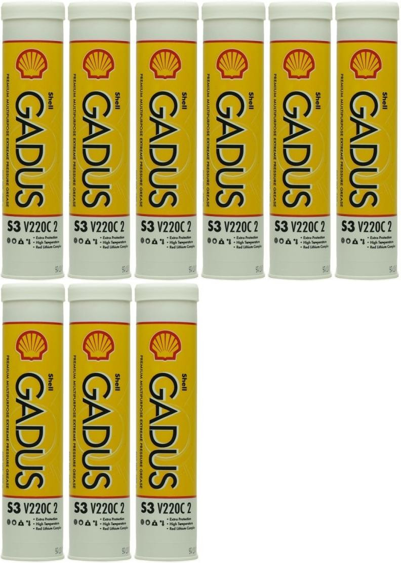 Shell Gadus S3 V220C 2 Mehrzweckfett Fett Kartusche 9x 400 Gramm
