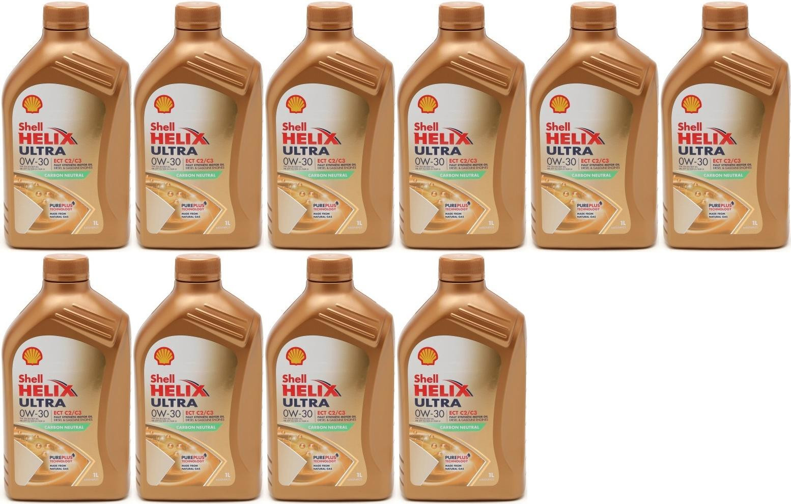 Shell Helix Ultra ECT C2/C3 0W-30 Motoröl 10x 1l = 10 Liter