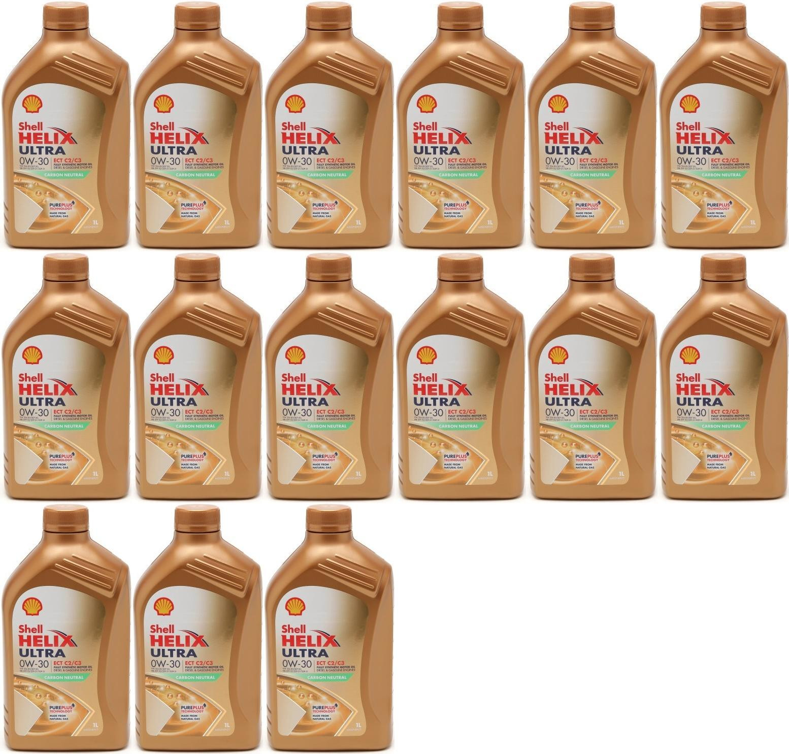 Shell Helix Ultra ECT C2/C3 0W-30 Motoröl 15x 1l = 15 Liter