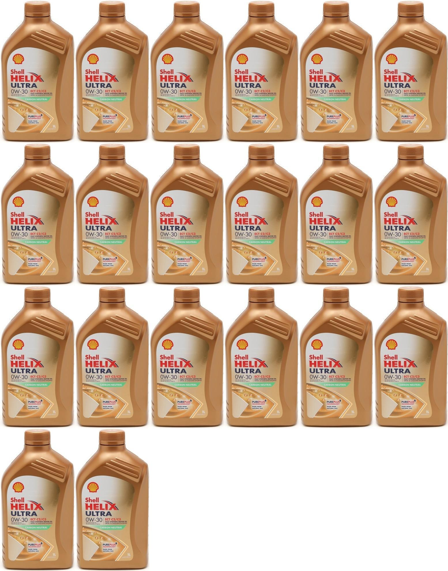 Shell Helix Ultra ECT C2/C3 0W-30 Motoröl 20x 1l = 20 Liter