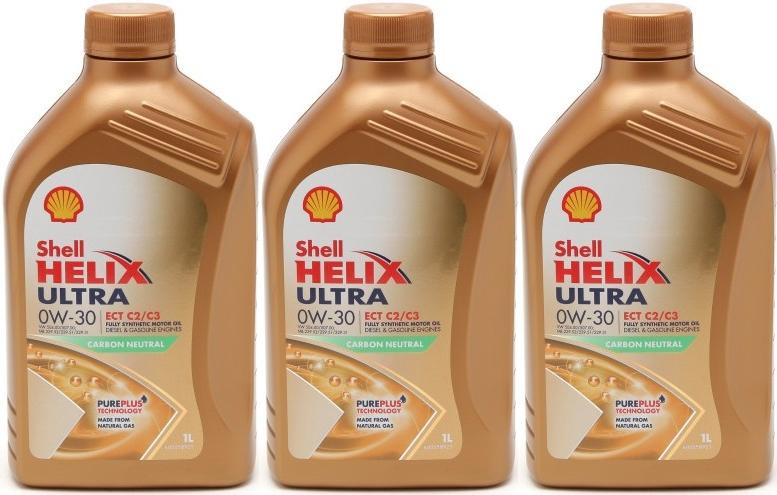 Shell Helix Ultra ECT C2/C3 0W-30 Motoröl 3x 1l = 3 Liter