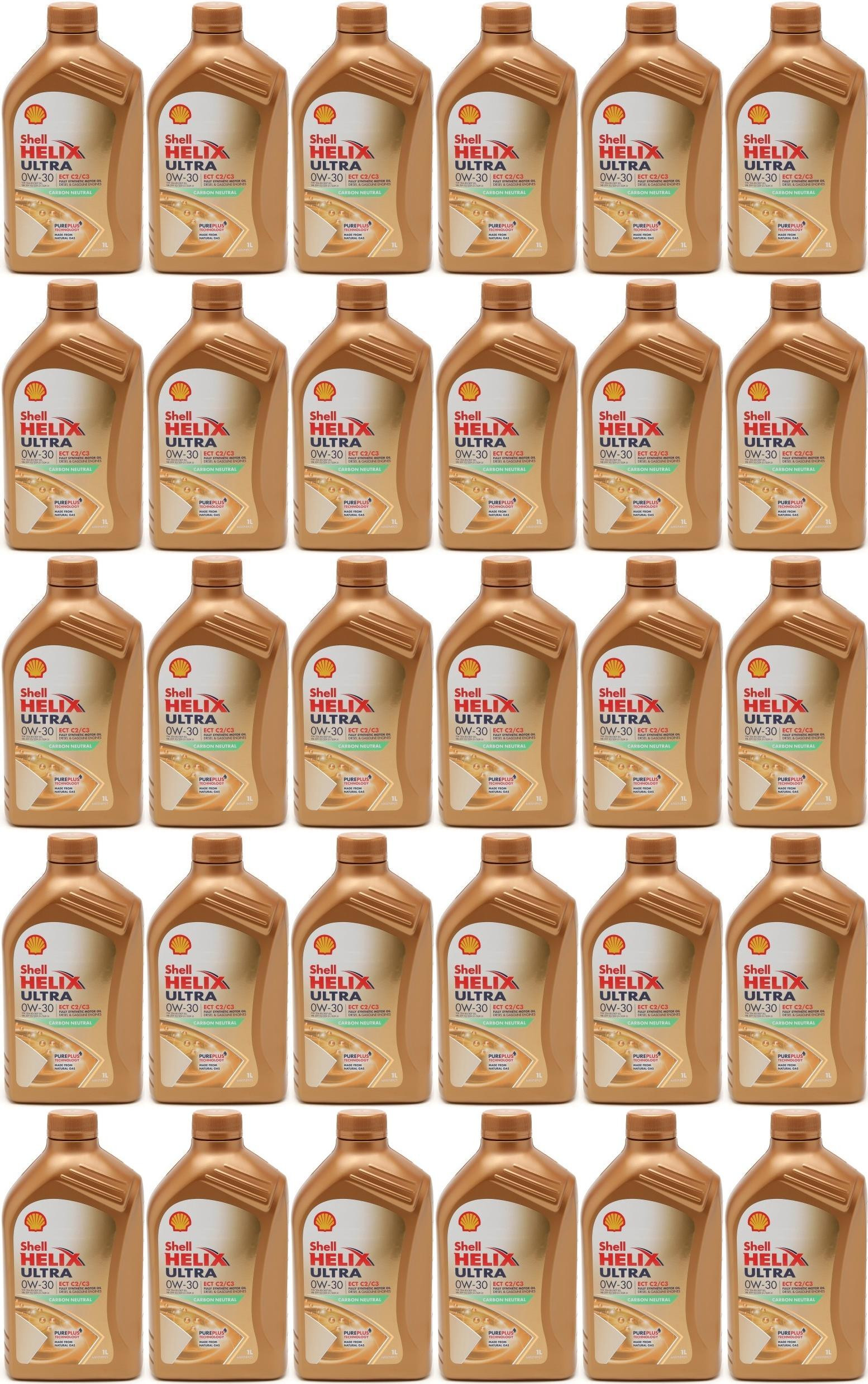Shell Helix Ultra ECT C2/C3 0W-30 Motoröl 30x 1l = 30 Liter