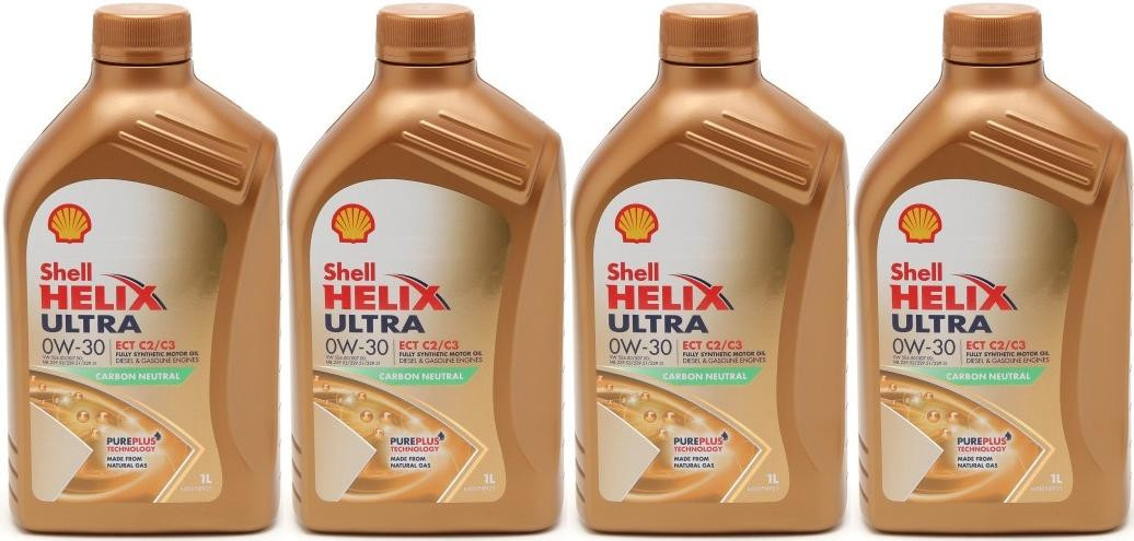 Shell Helix Ultra ECT C2/C3 0W-30 Motoröl 4x 1l = 4 Liter
