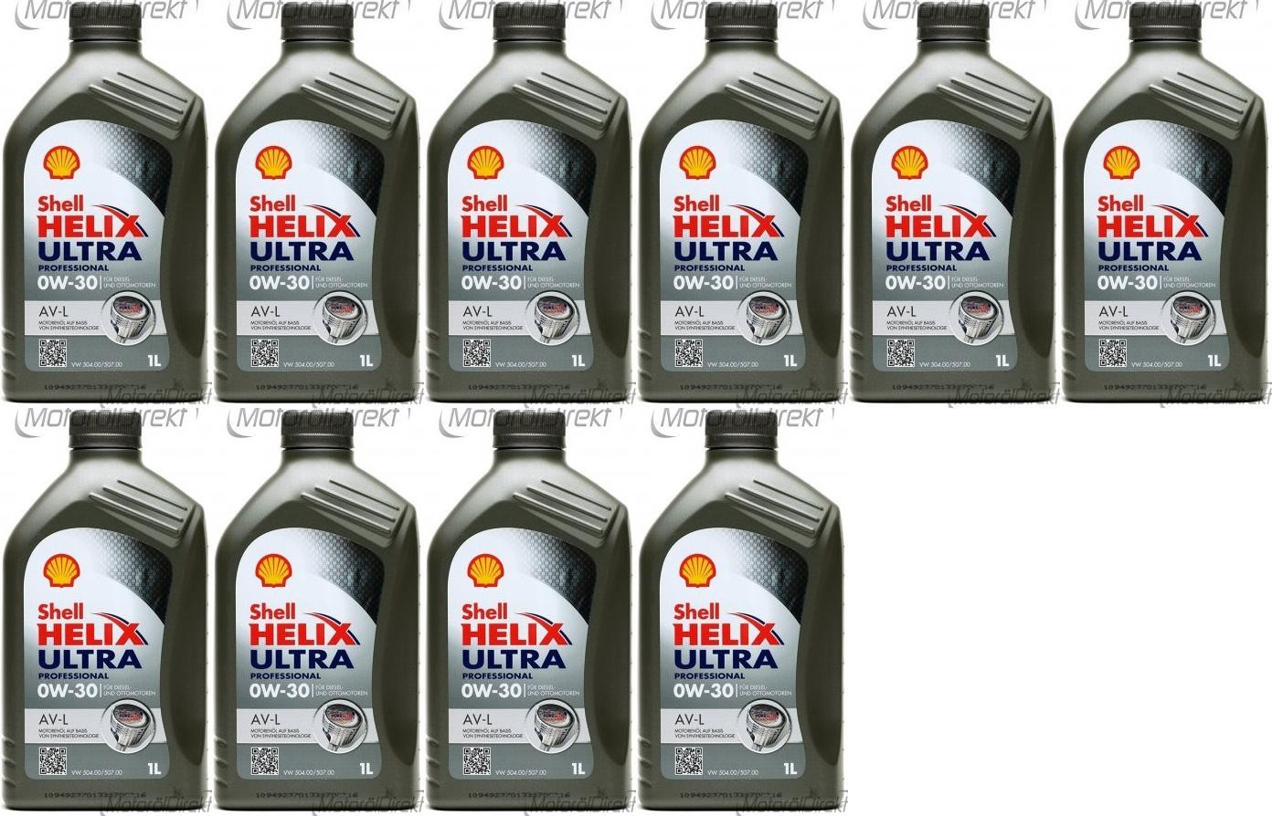 Shell Helix Ultra Professional AV-L 0W-30 PKW-Motoröl 10x 1l = 10 Liter