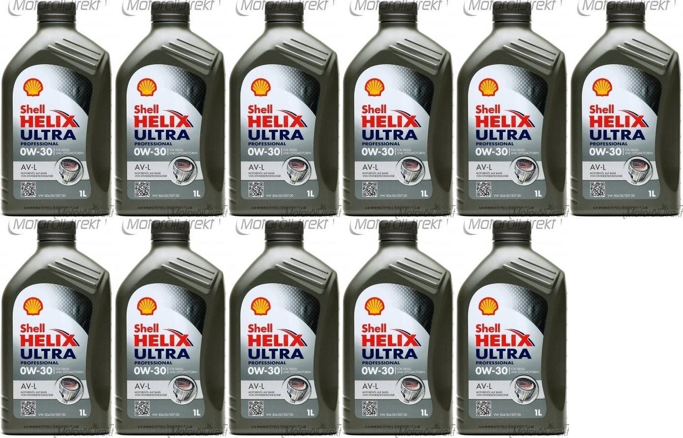 Shell Helix Ultra Professional AV-L 0W-30 PKW-Motoröl 11x 1l = 11 Liter