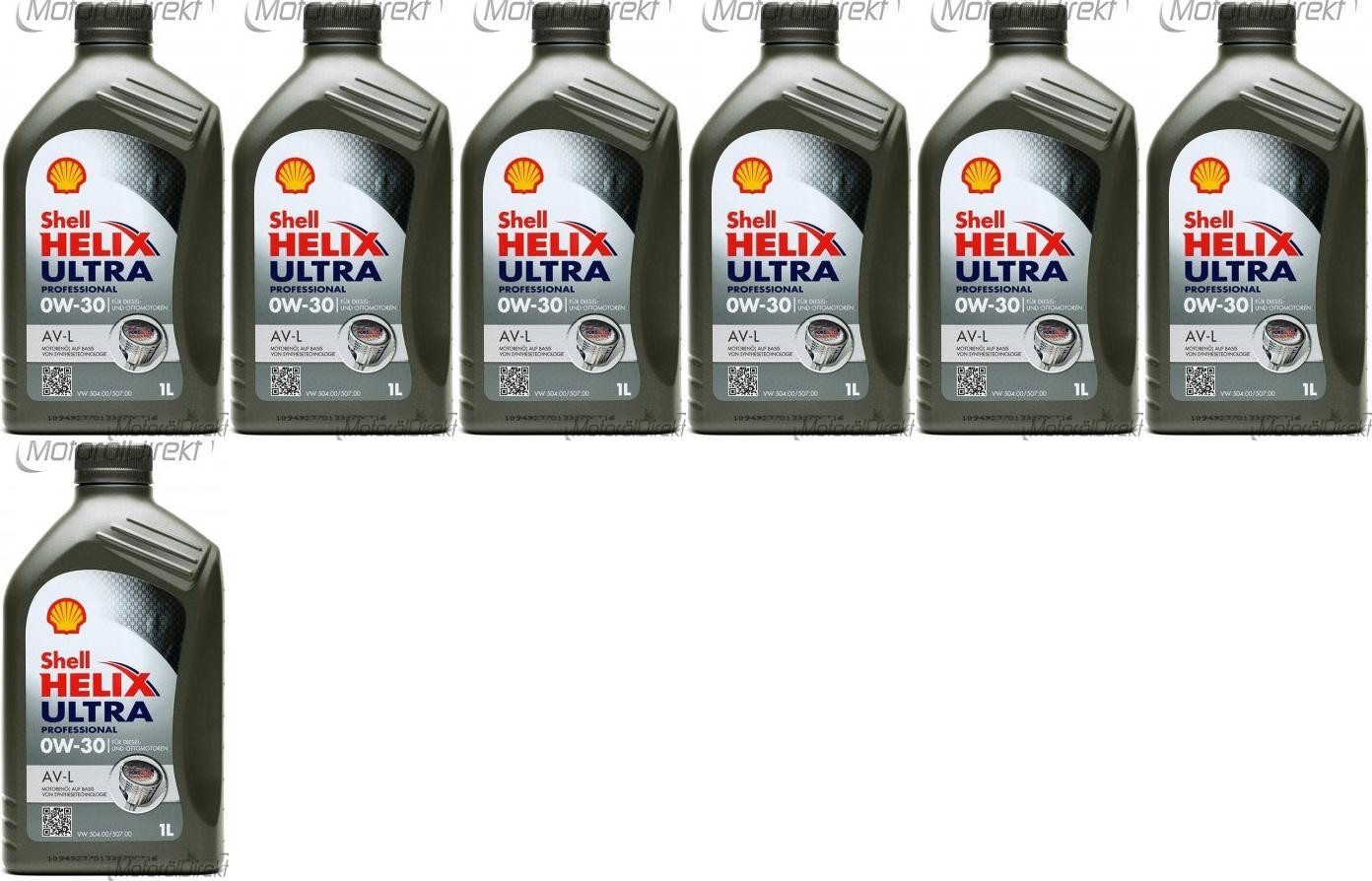 Shell Helix Ultra Professional AV-L 0W-30 PKW-Motoröl 7x 1l = 7 Liter