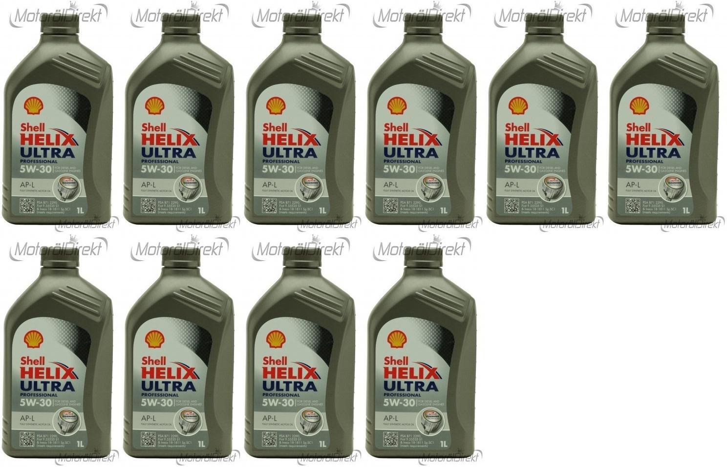 Shell Helix Ultra Professional AP-L 5W-30 Motoröl 10x 1l = 10 Liter