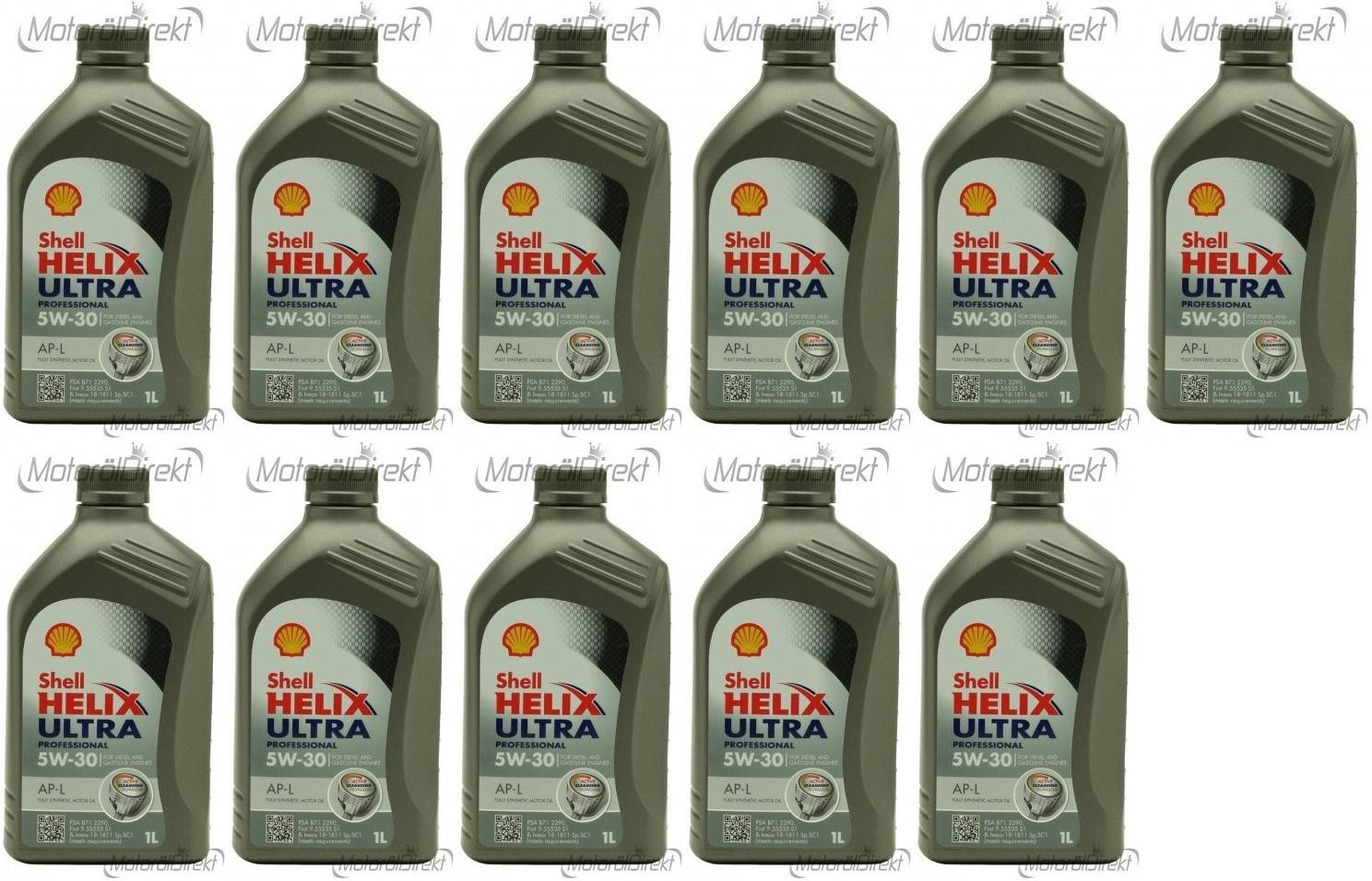 Shell Helix Ultra Professional AP-L 5W-30 Motoröl 11x 1l = 11 Liter