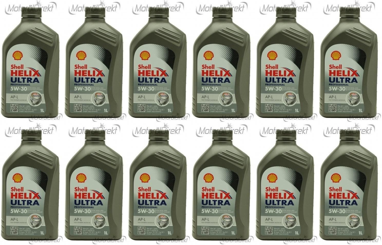 Shell Helix Ultra Professional AP-L 5W-30 Motoröl 12x 1l = 12 Liter