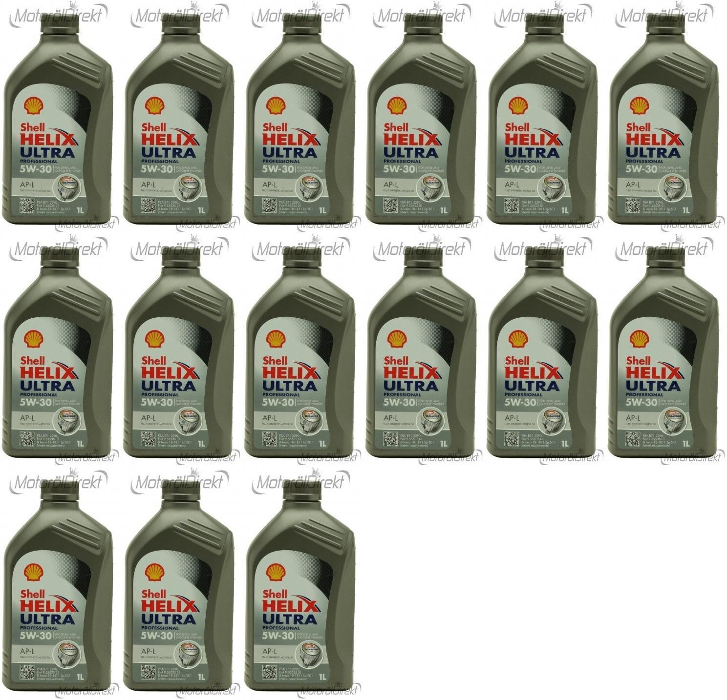 Shell Helix Ultra Professional AP-L 5W-30 Motoröl 15x 1l = 15 Liter
