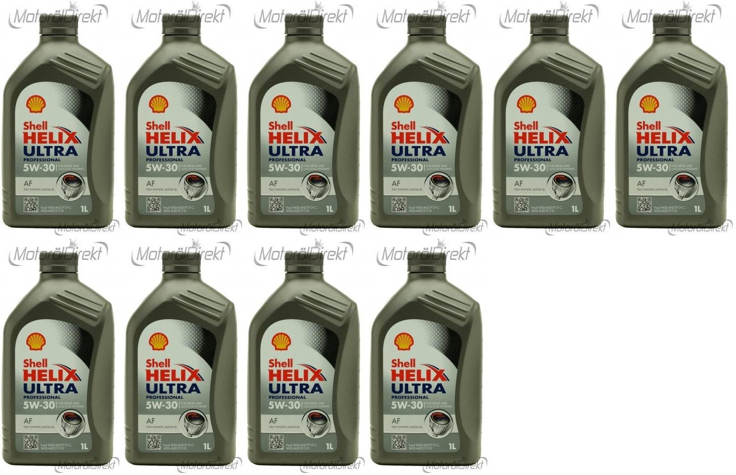 Shell Helix Ultra Professional AF 5W-30 Motoröl 10x 1l = 10 Liter
