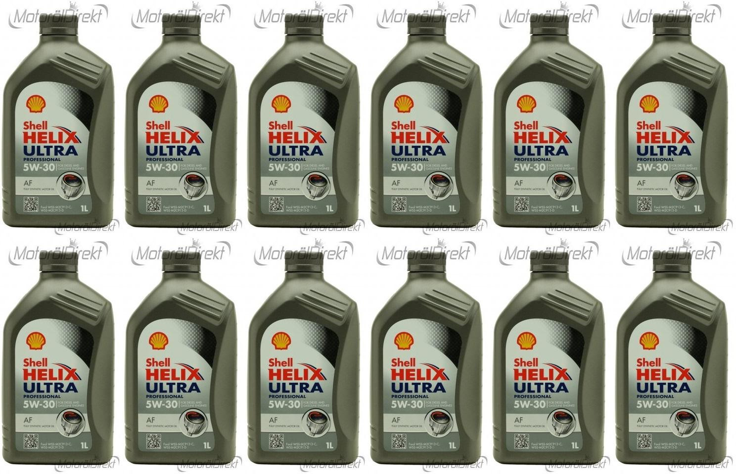 Shell Helix Ultra Professional AF 5W-30 Motoröl 12x 1l = 12 Liter