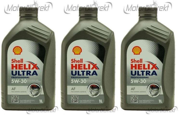 Shell Helix Ultra Professional AF 5W-30 Motoröl 3x 1l = 3 Liter