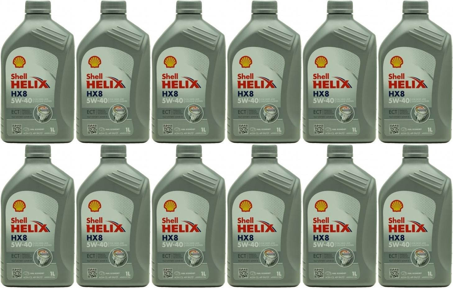Shell Helix HX8 ECT 5W-40 Motoröl 12x 1l = 12 Liter