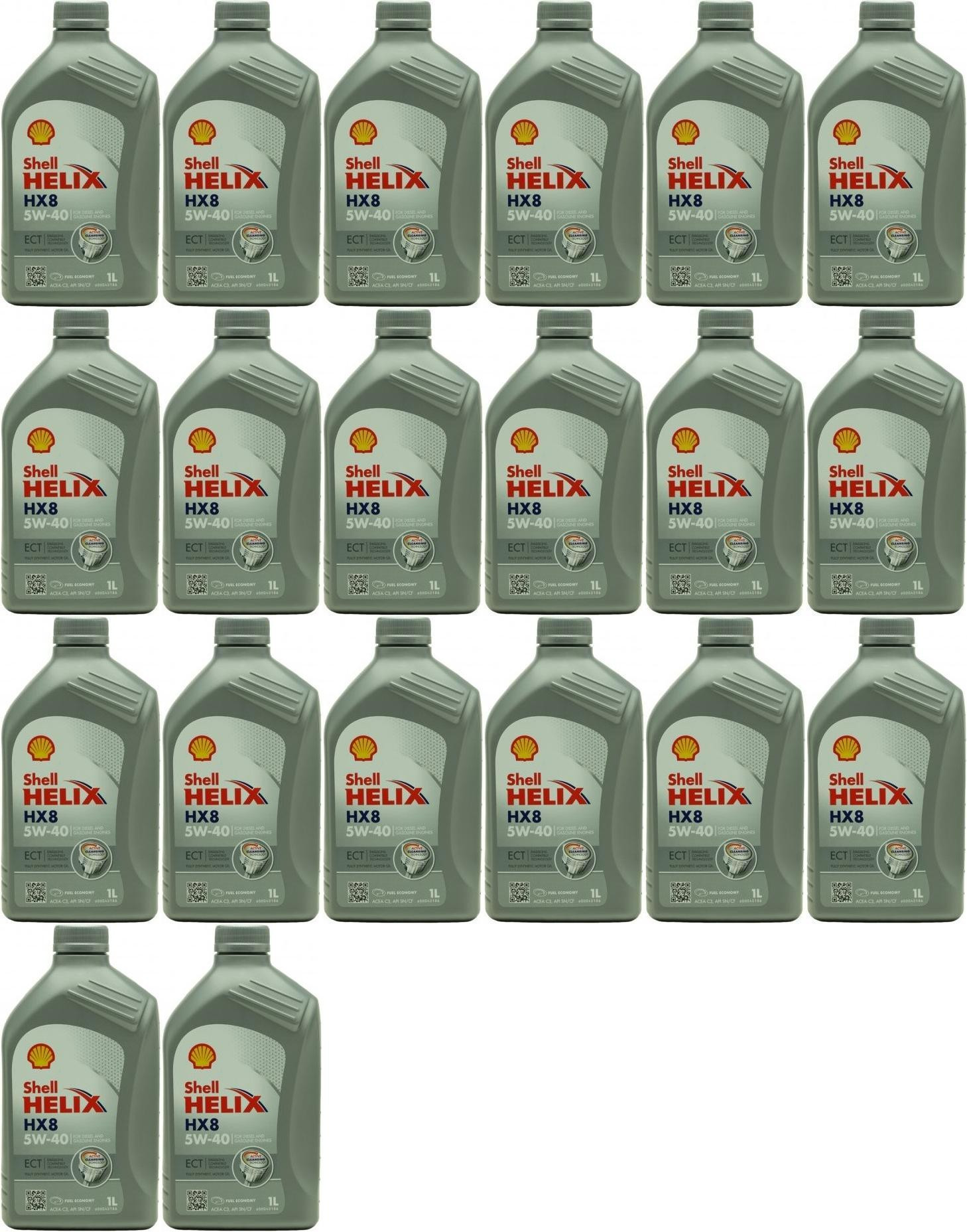 Shell Helix HX8 ECT 5W-40 Motoröl 20x 1l = 20 Liter