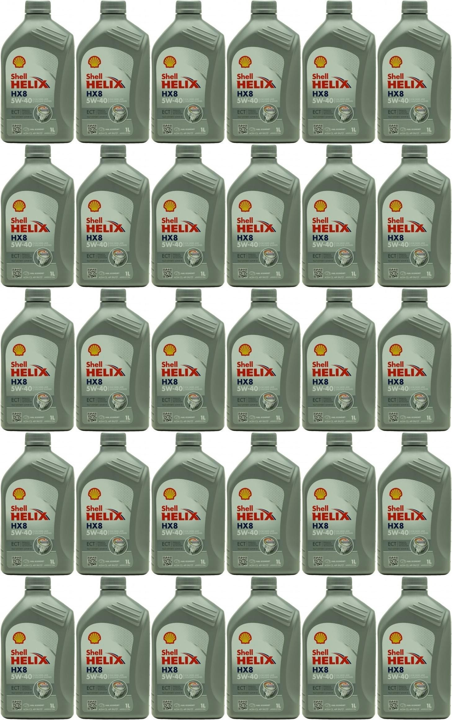Shell Helix HX8 ECT 5W-40 Motoröl 30x 1l = 30 Liter