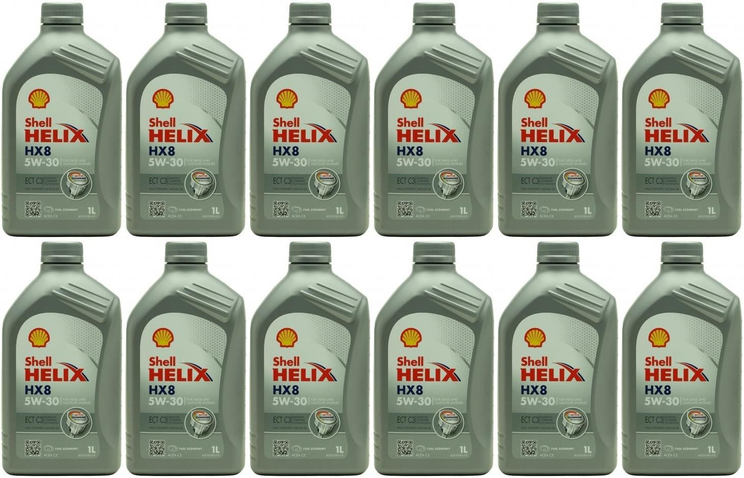 Shell Helix HX8 ECT C3 5W-30 Motoröl 12x 1l = 12 Liter