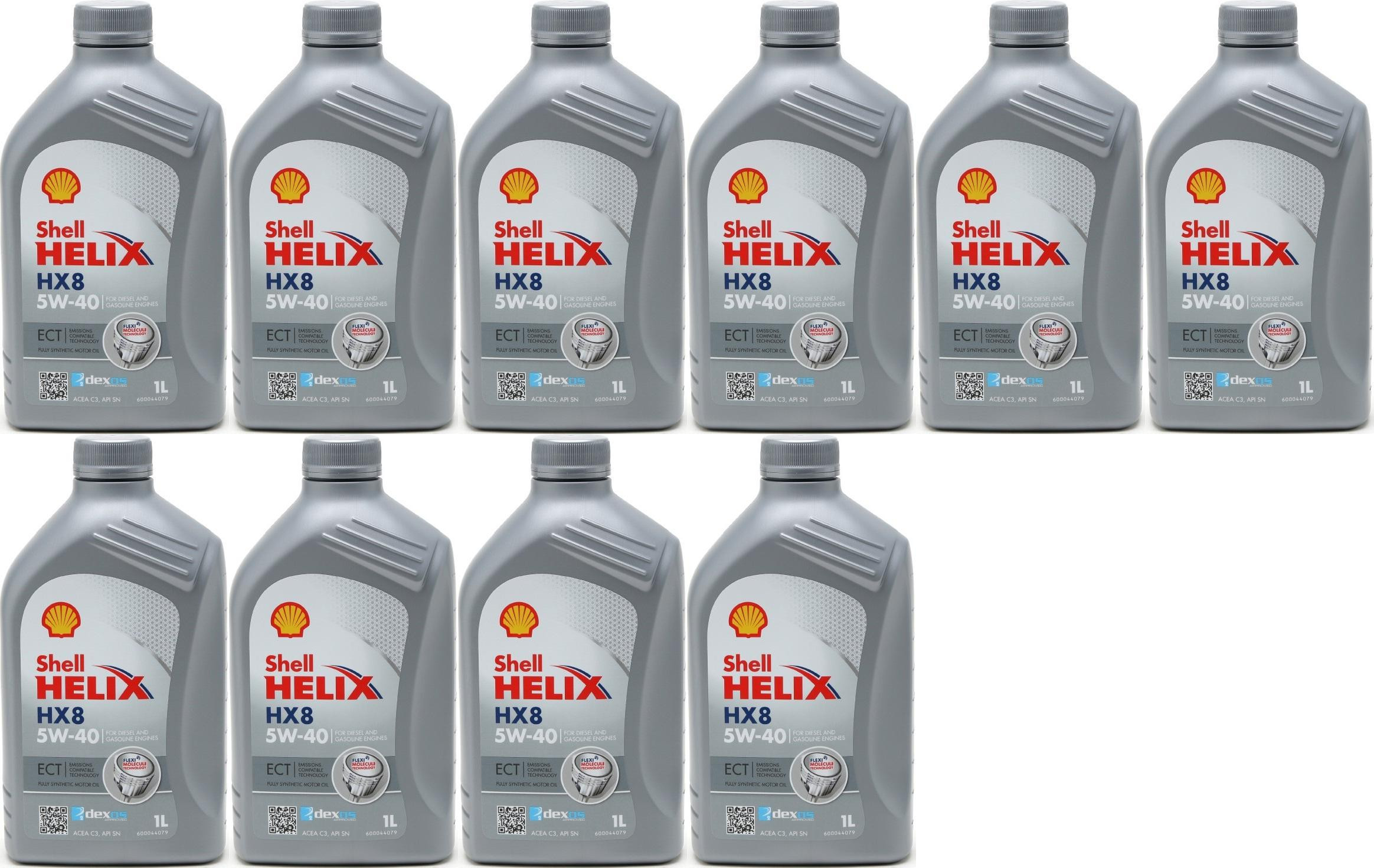 Shell Helix HX8 5W-40 Motoröl 10x 1l = 10 Liter