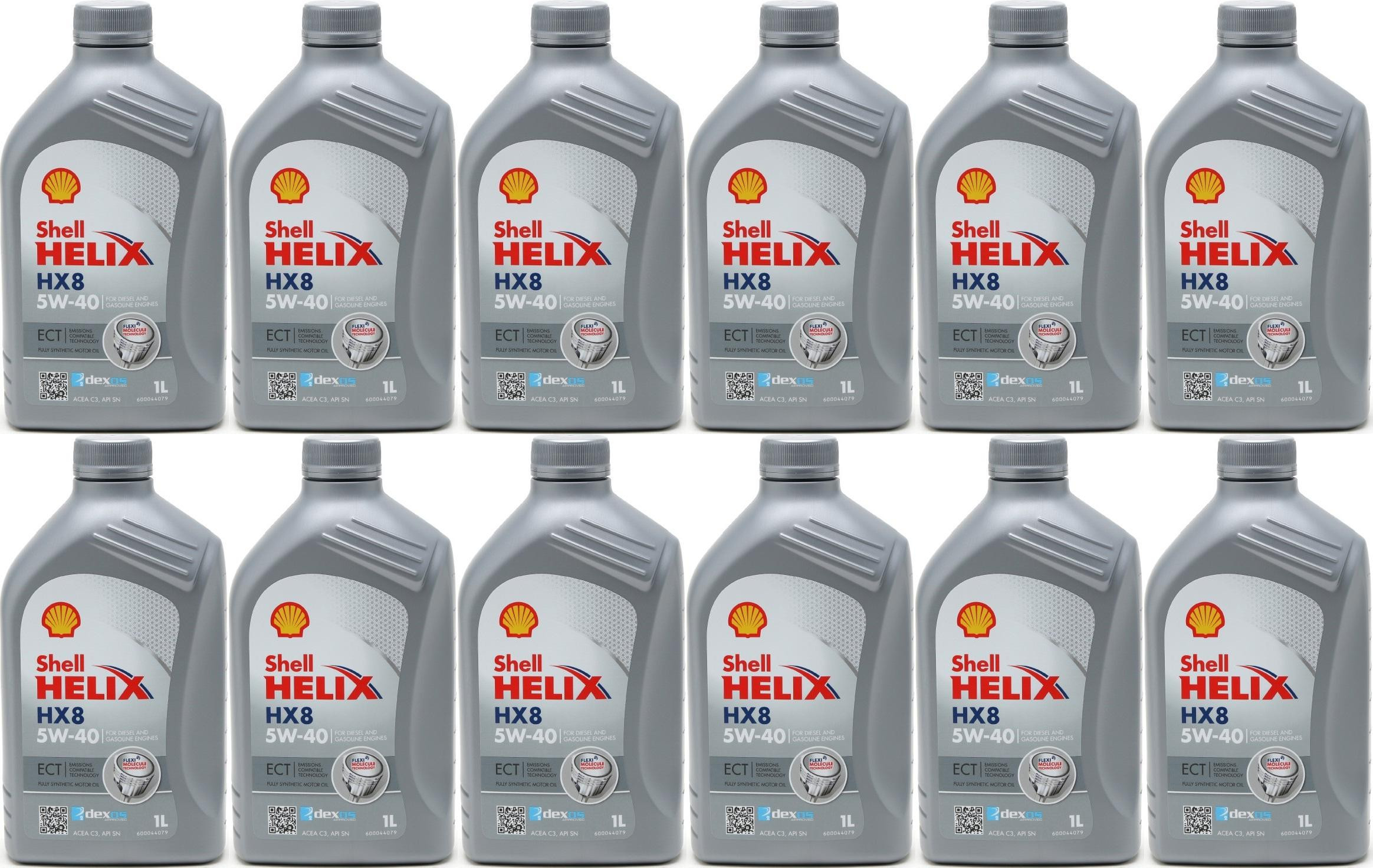 Shell Helix HX8 5W-40 Motoröl 12x 1l = 12 Liter
