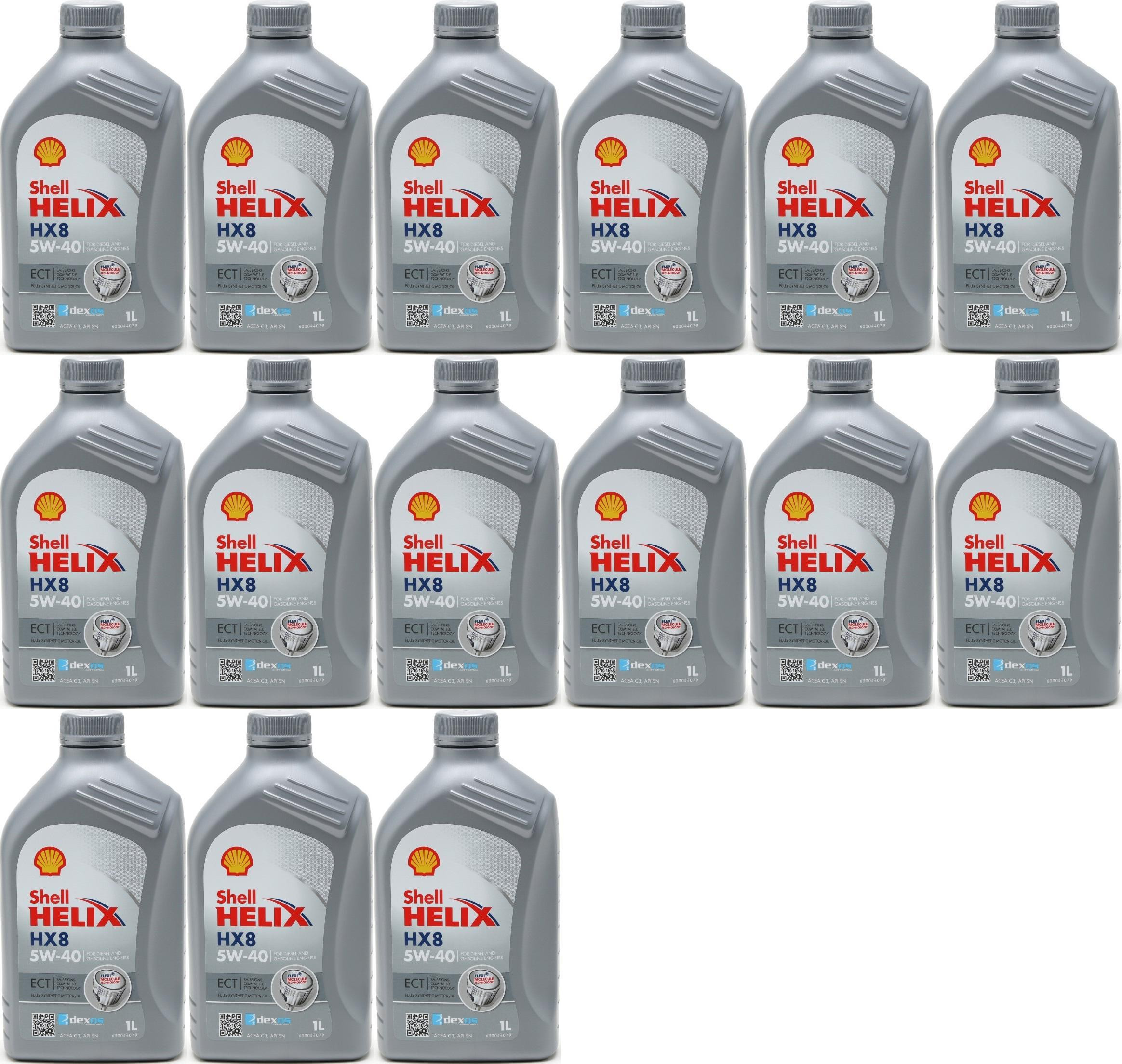 Shell Helix HX8 5W-40 Motoröl 15x 1l = 15 Liter