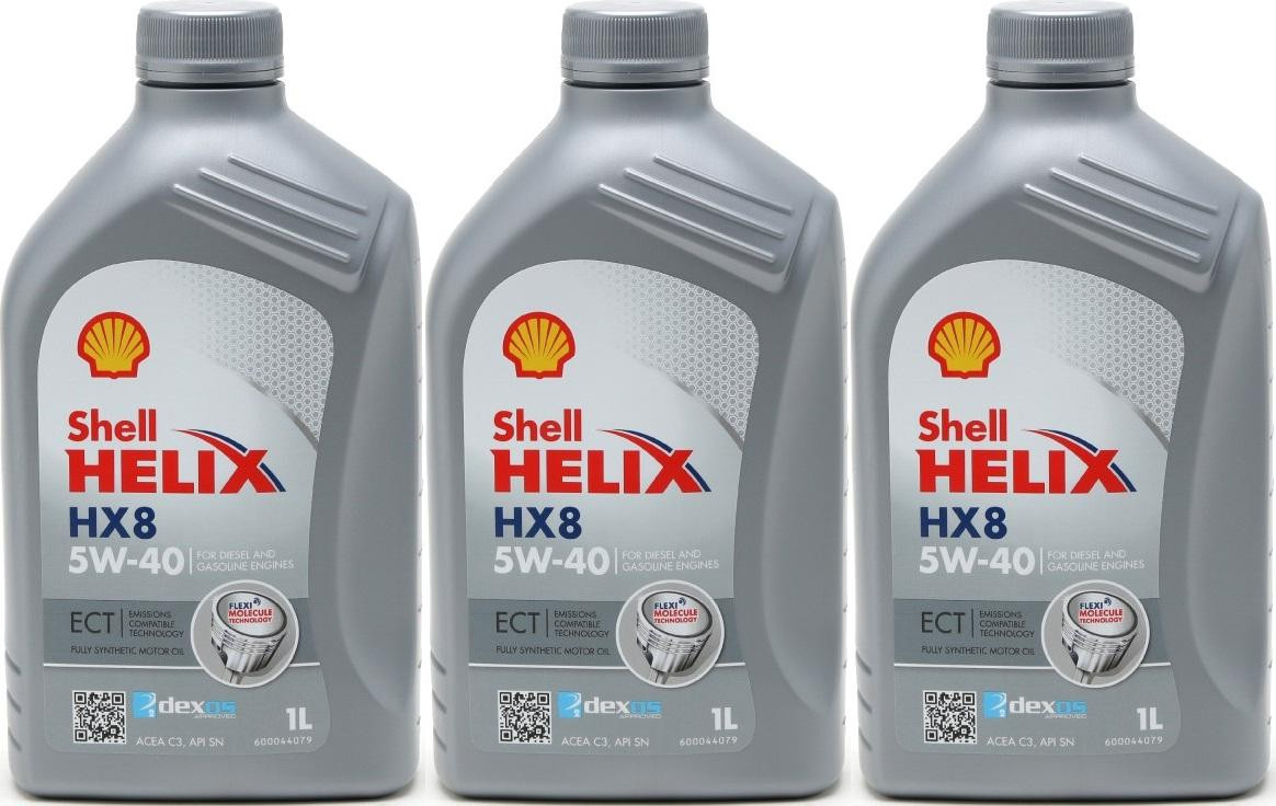 Shell Helix HX8 5W-40 Motoröl 3x 1l = 3 Liter