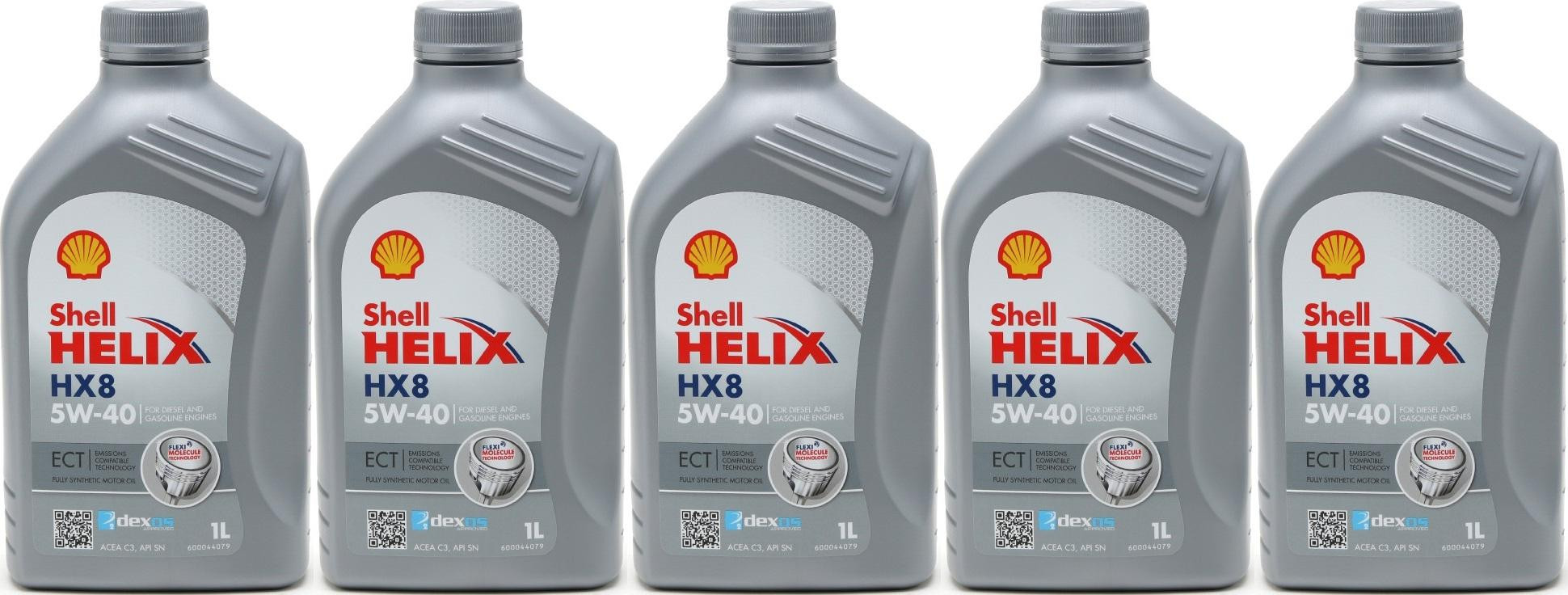 Shell Helix HX8 5W-40 Motoröl 5x 1l = 5 Liter