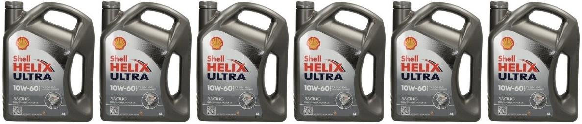 Shell Helix Ultra Racing 10W-60 Motoröl 6x 4l = 24 Liter