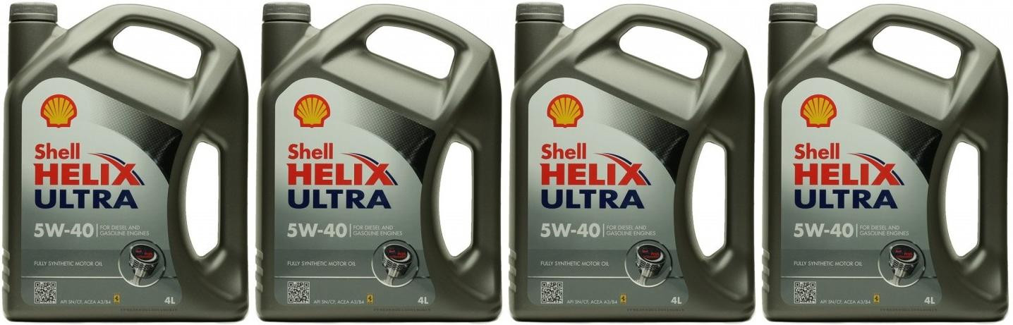 Shell Helix Ultra 5W-40 Motoröl 4x 4l = 16 Liter
