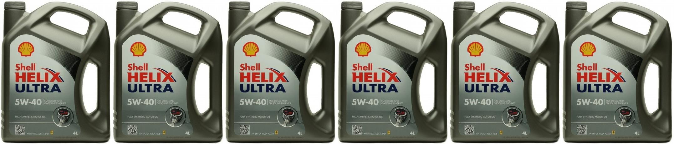 Shell Helix Ultra 5W-40 Motoröl 6x 4l = 24 Liter