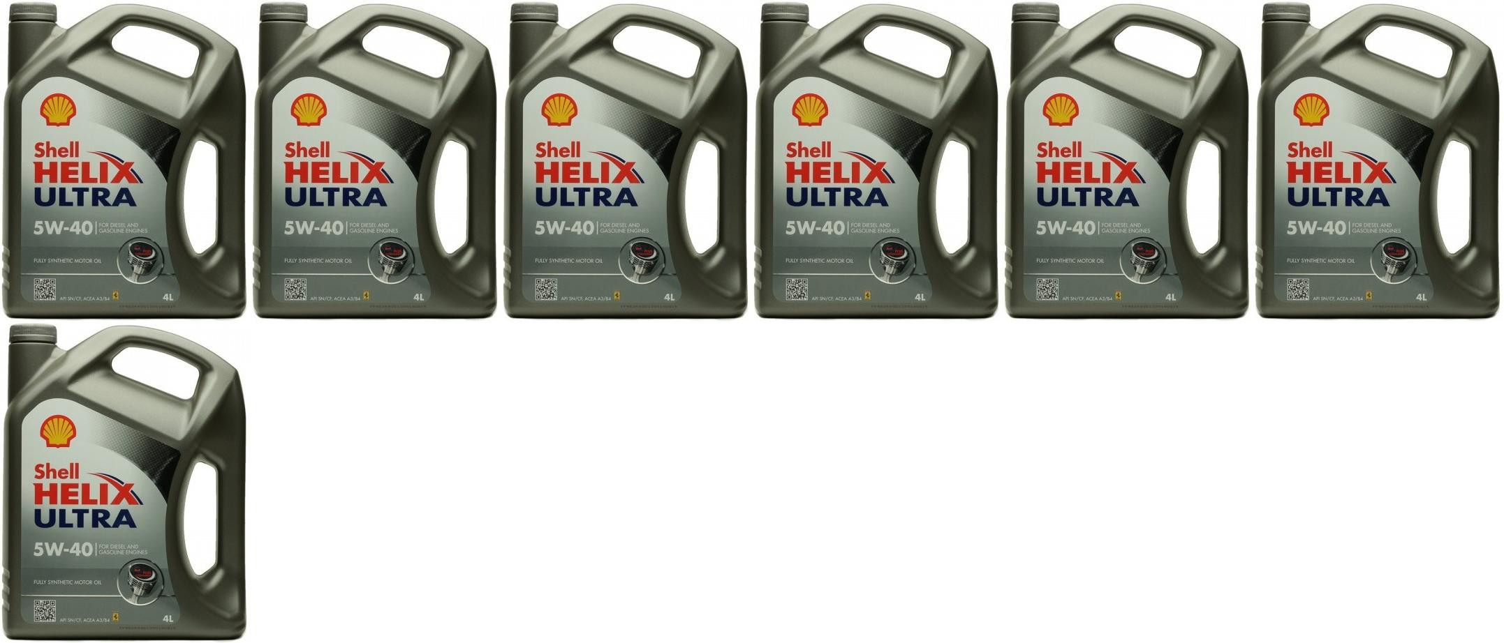 Shell Helix Ultra 5W-40 Motoröl 7x 4l = 28 Liter
