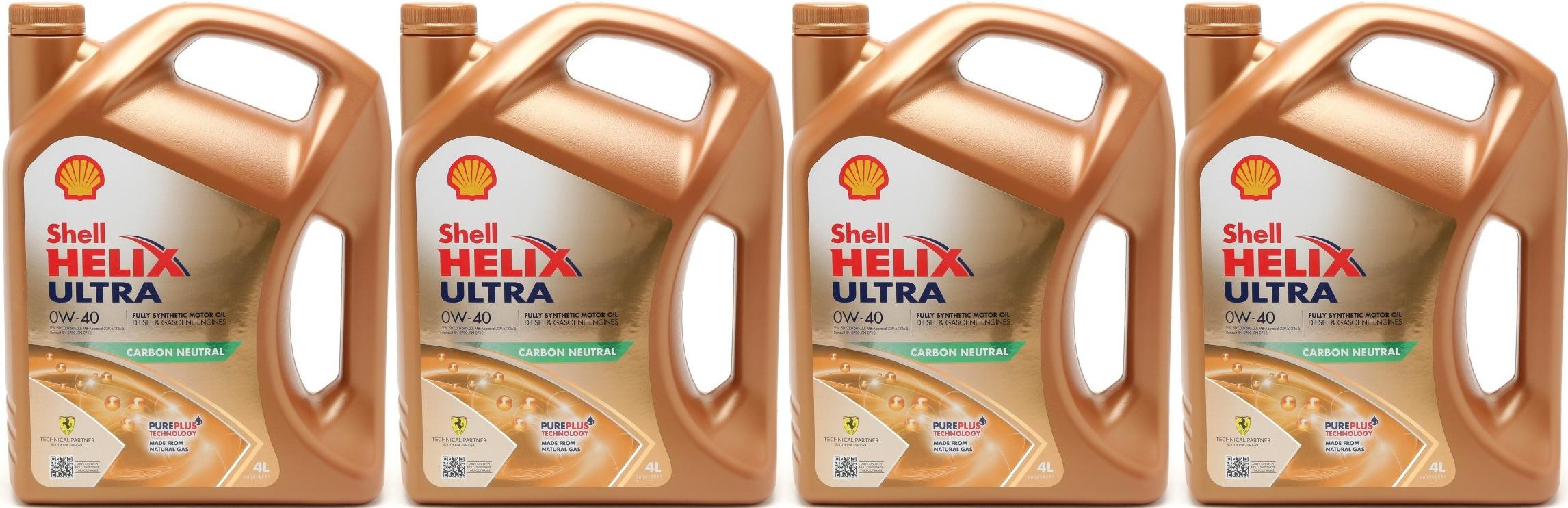 Shell Helix Ultra 0W-40 Motoröl 4x 4l = 16 Liter