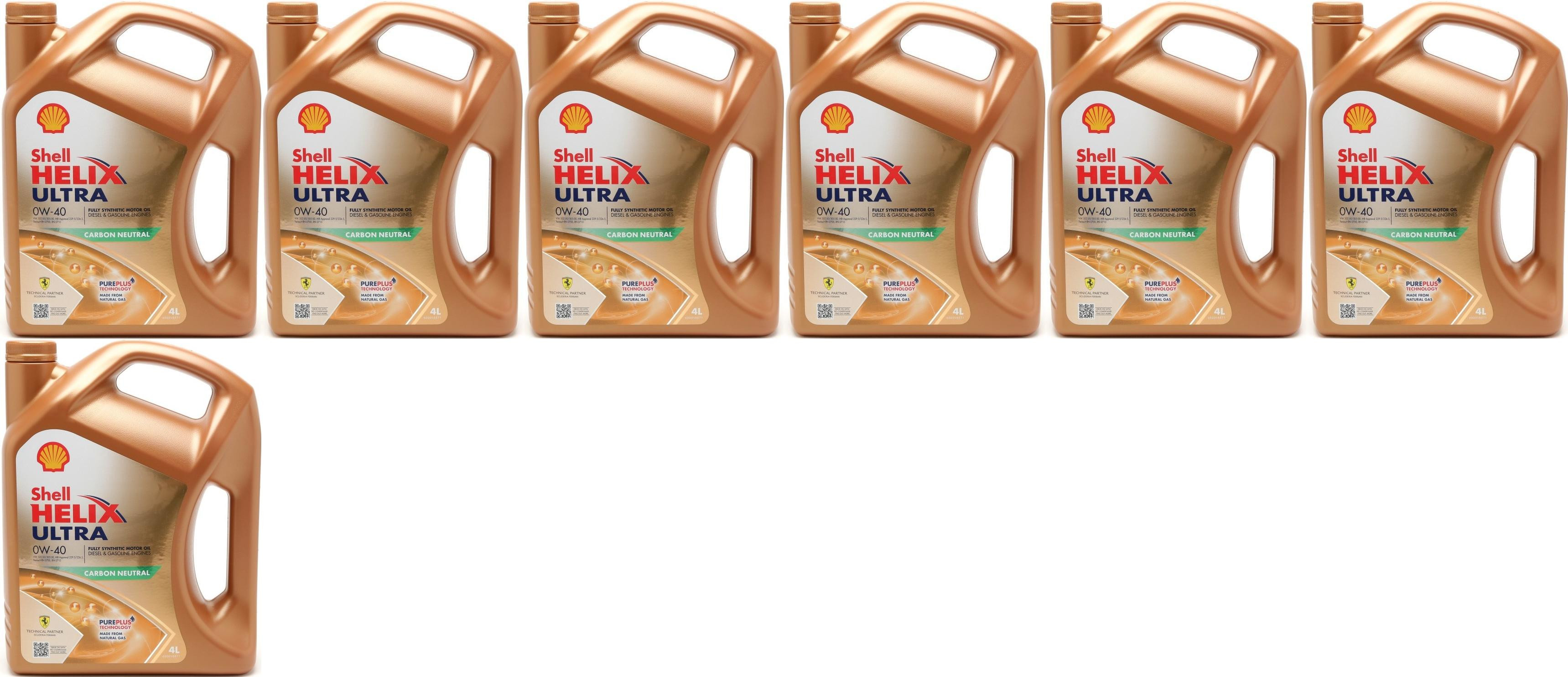 Shell Helix Ultra 0W-40 Motoröl 7x 4l = 28 Liter