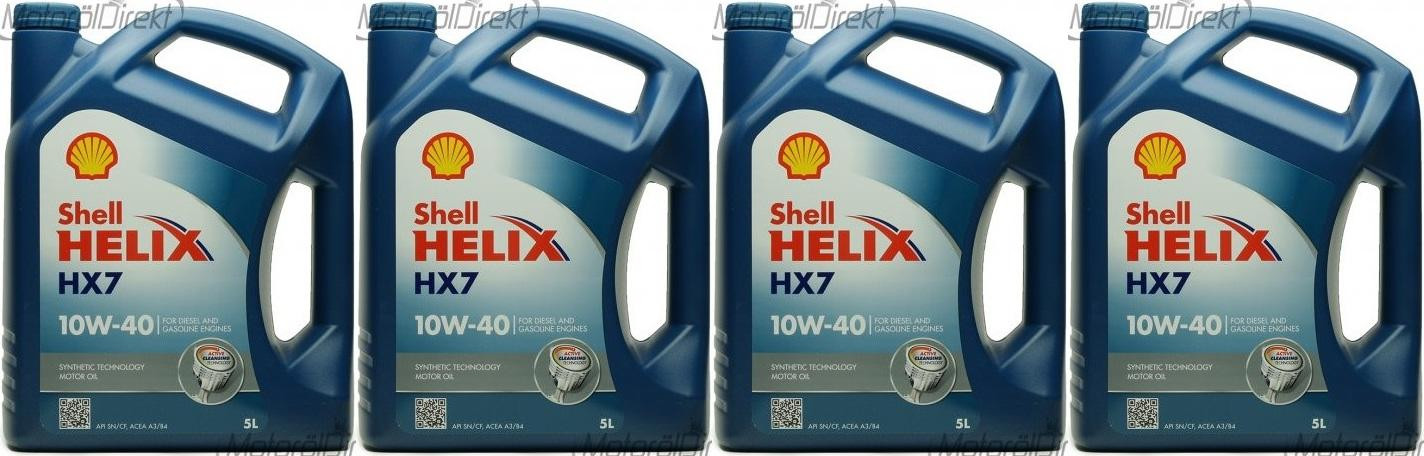 Shell Helix HX7 10W-40 Motoröl 4x 5 = 20 Liter