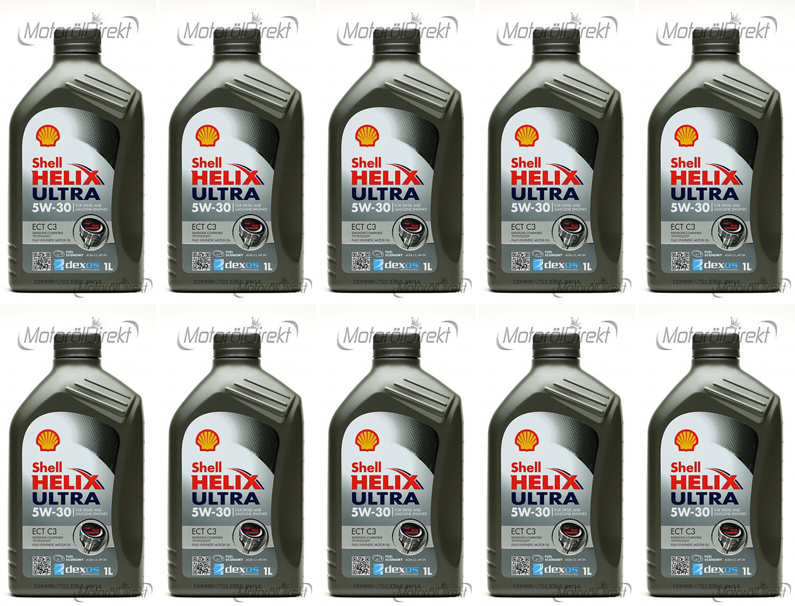 Shell Helix Ultra ECT C3 5W-30 PKW-Motoröl 10x 1l = 10 Liter